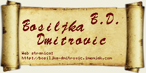 Bosiljka Dmitrović vizit kartica